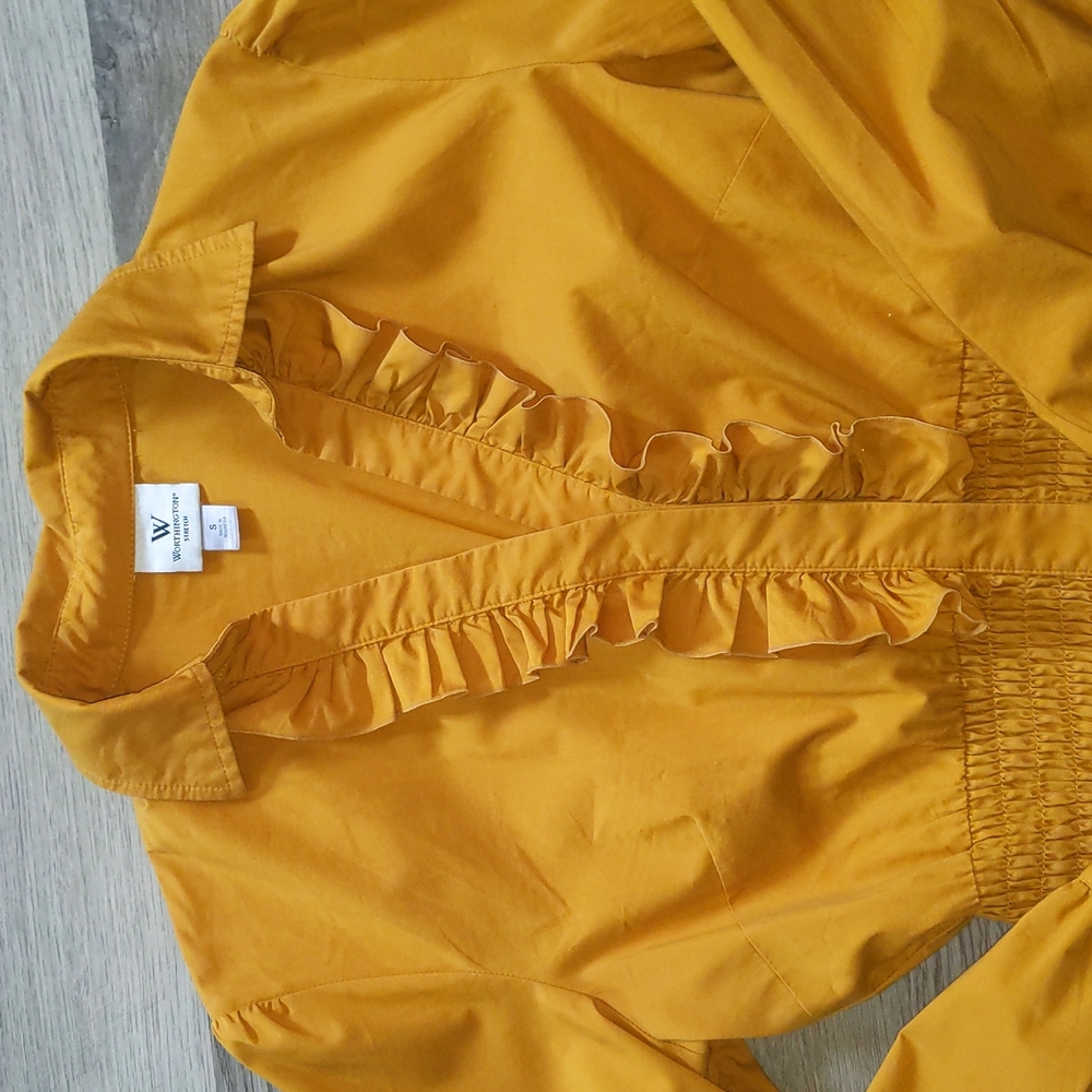 Worthington Ruffle Button Down Top - image 4